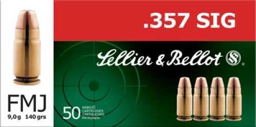 357 Sig 50 Rounds Ammunition Sellier & Bellot 140 Grain Full Metal Jacket